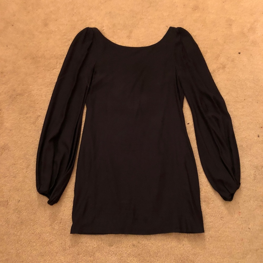 Elizabeth and James Navy Low V Back Mini Dress